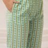 Pista Green Cotton Kurta Set with Floral Pattern and Round Neck - Image 4