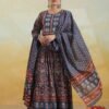 Blue and Maroon Traditional Cotton Kurta Set with Paisley and Floral Patterns - Image 4