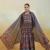 Blue and Maroon Traditional Cotton Kurta Set with Paisley and Floral Patterns - Image 8