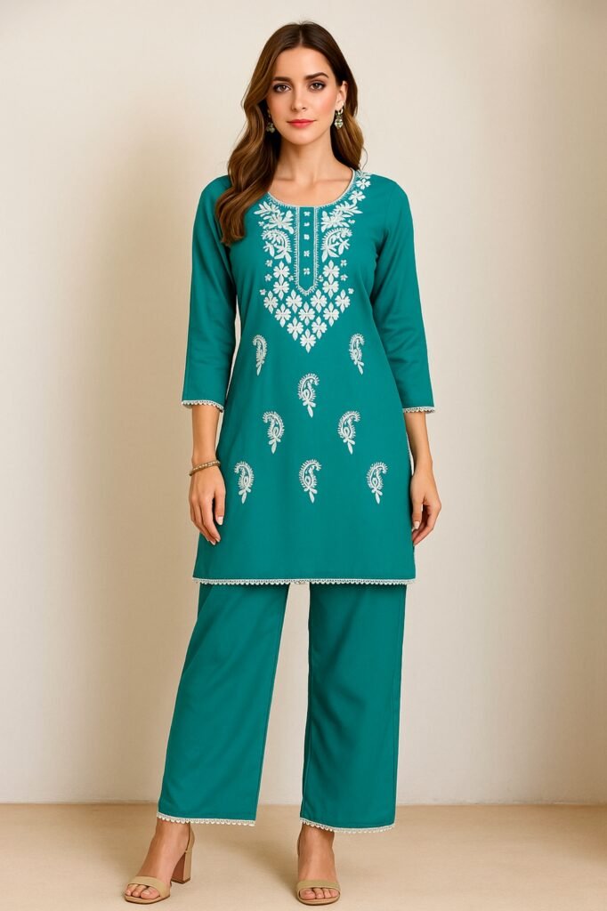 rayon coord set for women office wear