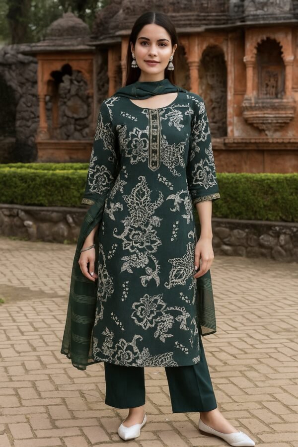 Buy Floral Printed Cotton Kurta Set for Women 2025 - Image 2