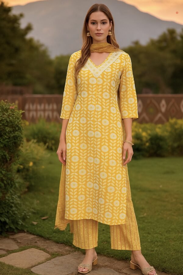 Buy Cotton Printed Kurta Set with Dupatta for Women 2025 - Image 3