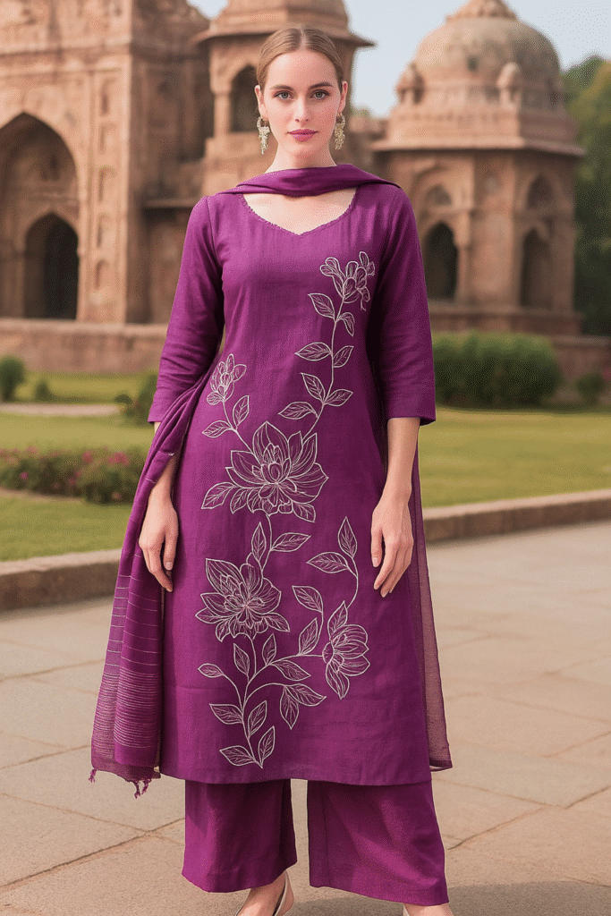 embrodery kurta set for women
