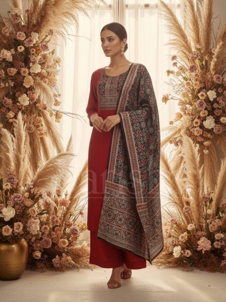 Maroon kurta set by sarisha