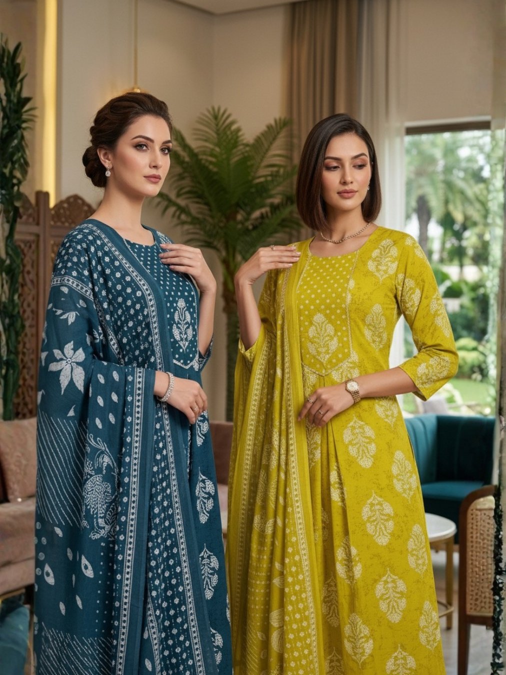 Premium Cotton Kurta Set with Dupatta in 2 colors