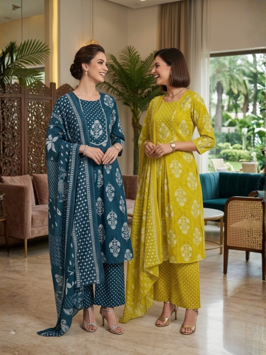 Premium Cotton Kurta Set with Dupatta in 2 colors - Image 2